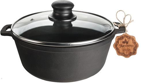 Кастрюля чугунная "Наша Майстерня" 5л со стеклянной крышкой, казан