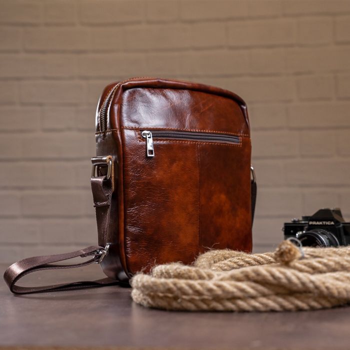Сумка cтильная мужская Vintage 14829 Коричневая