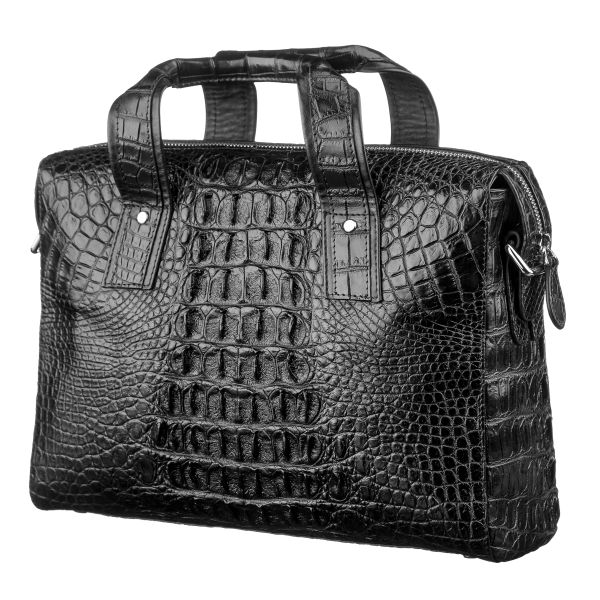 Сумка CROCODILE LEATHER 18022 из натуральной кожи крокодила Черная Сумка CROCODILE LEATHER 18022 из натуральной кожи крокодила Черная
