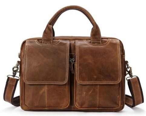 Сумка для ноутбука из натуральной кожи Vintage 14867 Коричневая