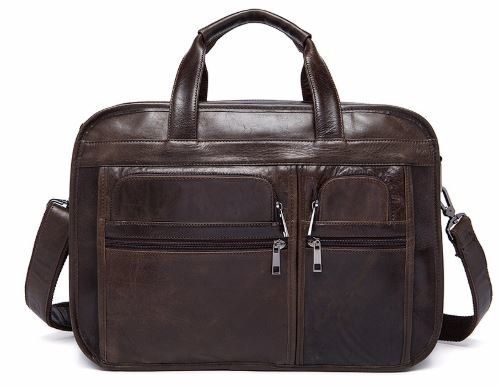 Сумка для ноутбука из натуральной кожи Vintage 14870 Коричневая
