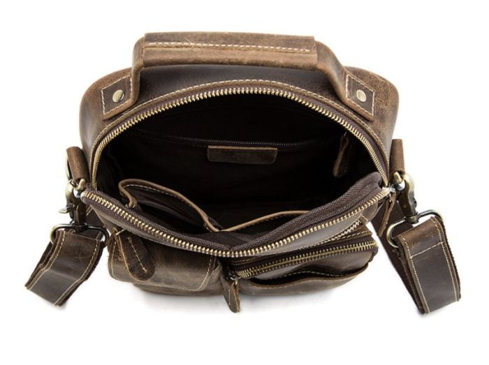 Сумка мужская Crazy horse Vintage 14692 Коричневая