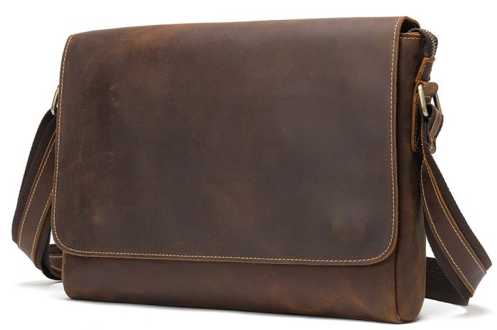 Сумка мужская crazy horse Vintage 14780 Коричневая