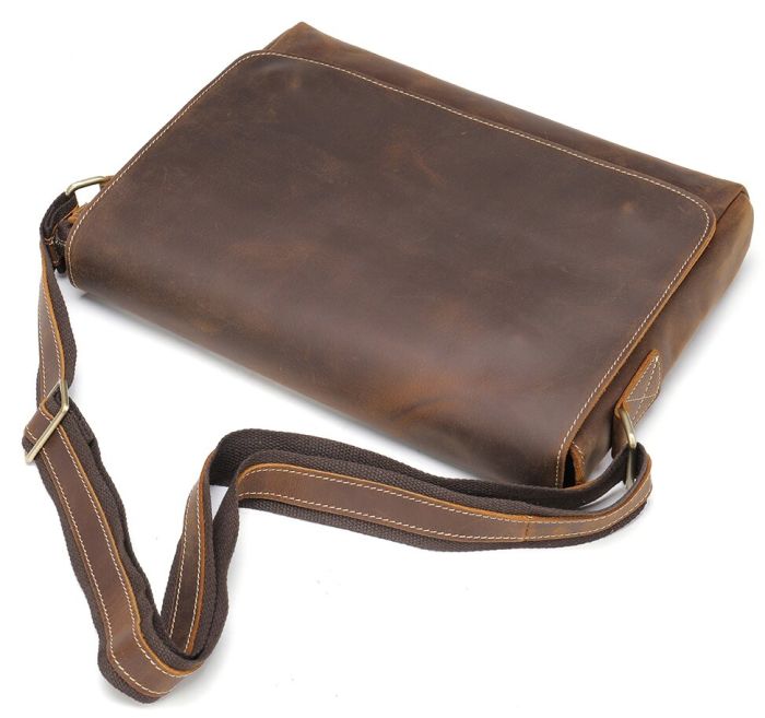 Сумка мужская crazy horse Vintage 14780 Коричневая