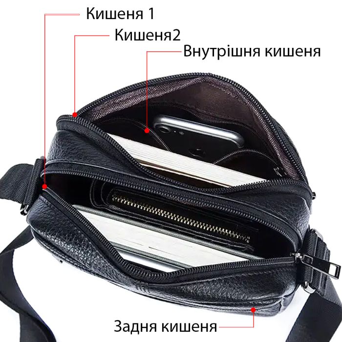 Сумка мужская флотар Vintage 14758 Черная