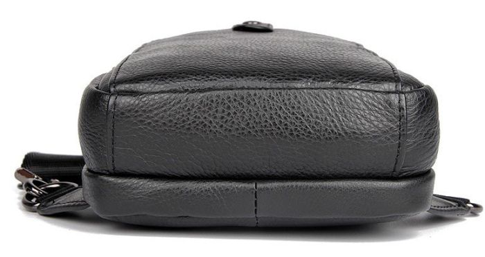 Сумка мужская кожаная в зернистой коже через плечо Vintage 14950 Черная