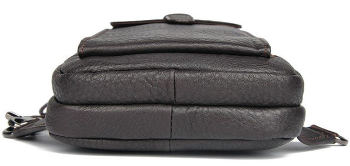 Сумка мужская кожаная в зернистой коже через плечо Vintage 14956 Коричневая