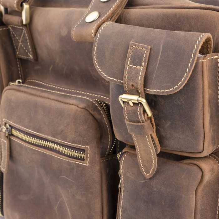 Сумка мужская многофункциональная Vintage 14881 Коричневая