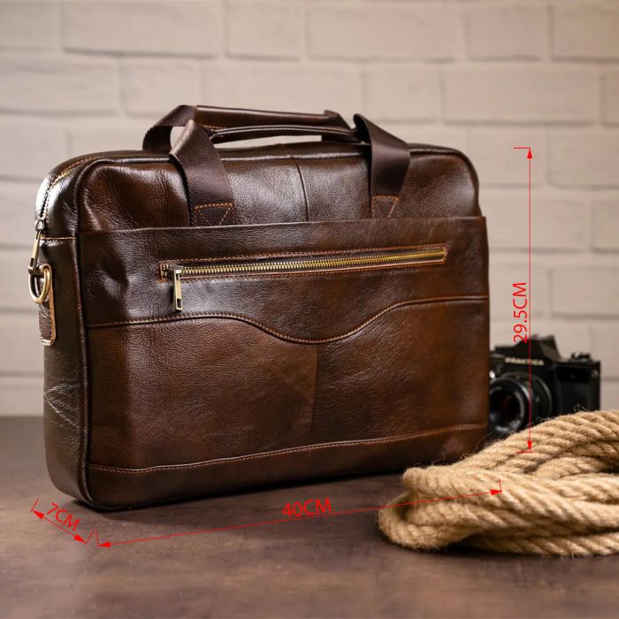 Сумка мужская под ноутбук Vintage 14669 Коричневая