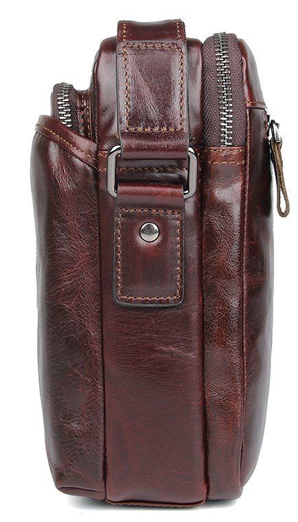 Сумка мужская в гладкой коже Vintage 14947 Коричневая