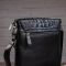 Сумка мужская вертикальная с тиснением под рептилию Vintage 14715 Черная