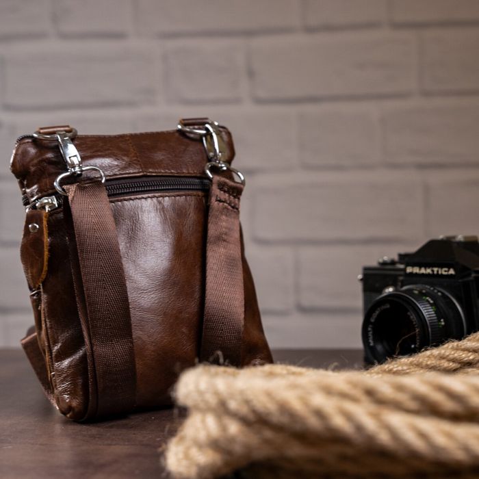 Сумка мужская Vintage кожаная 14608 Коричневый