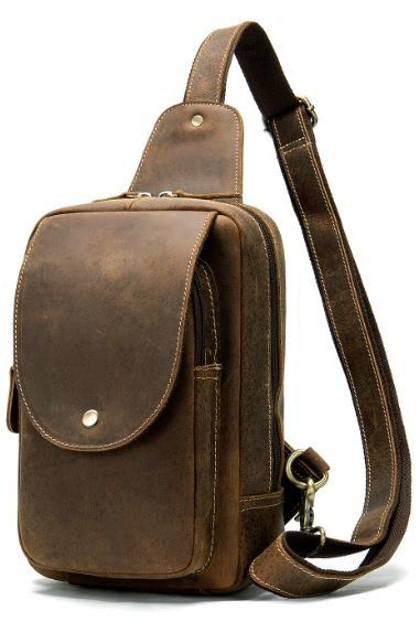 Сумка винтажная через плечо мужская Vintage 14855 Коричневая