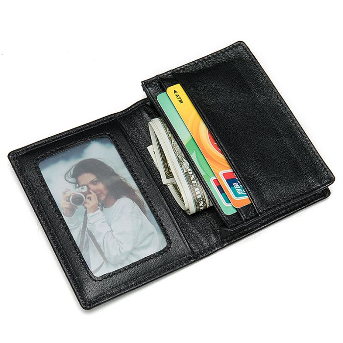 Визитница из кожи Vintage 20365 Черная