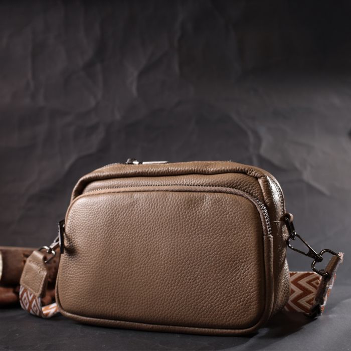 Женская сумка кросс-боди из натуральной кожи Vintage 22293 Бежевая