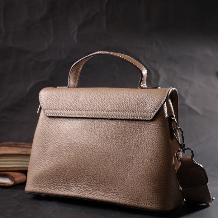 Женская сумка сэтчел из натуральной кожи Vintage 22292 Бежевая