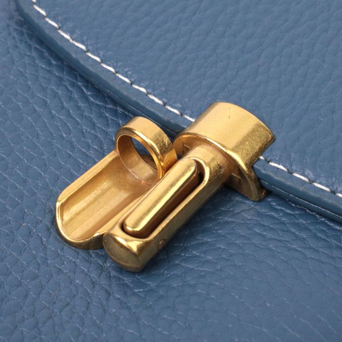 Женская сумка вертикального формата с клапаном из натуральной кожи Vintage 22310 Голубая
